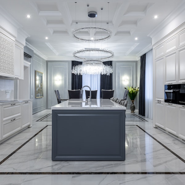 Meadow Green L-Shaped Modular Kitchen Image